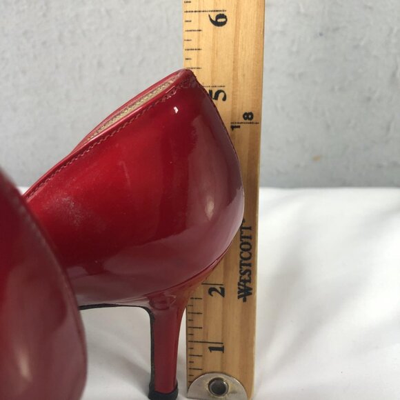 Stuart Weitzman Shoes Womens Size 5 Red Patent Leather Pointed Toe Dress Heels - Picture 5 of 16
